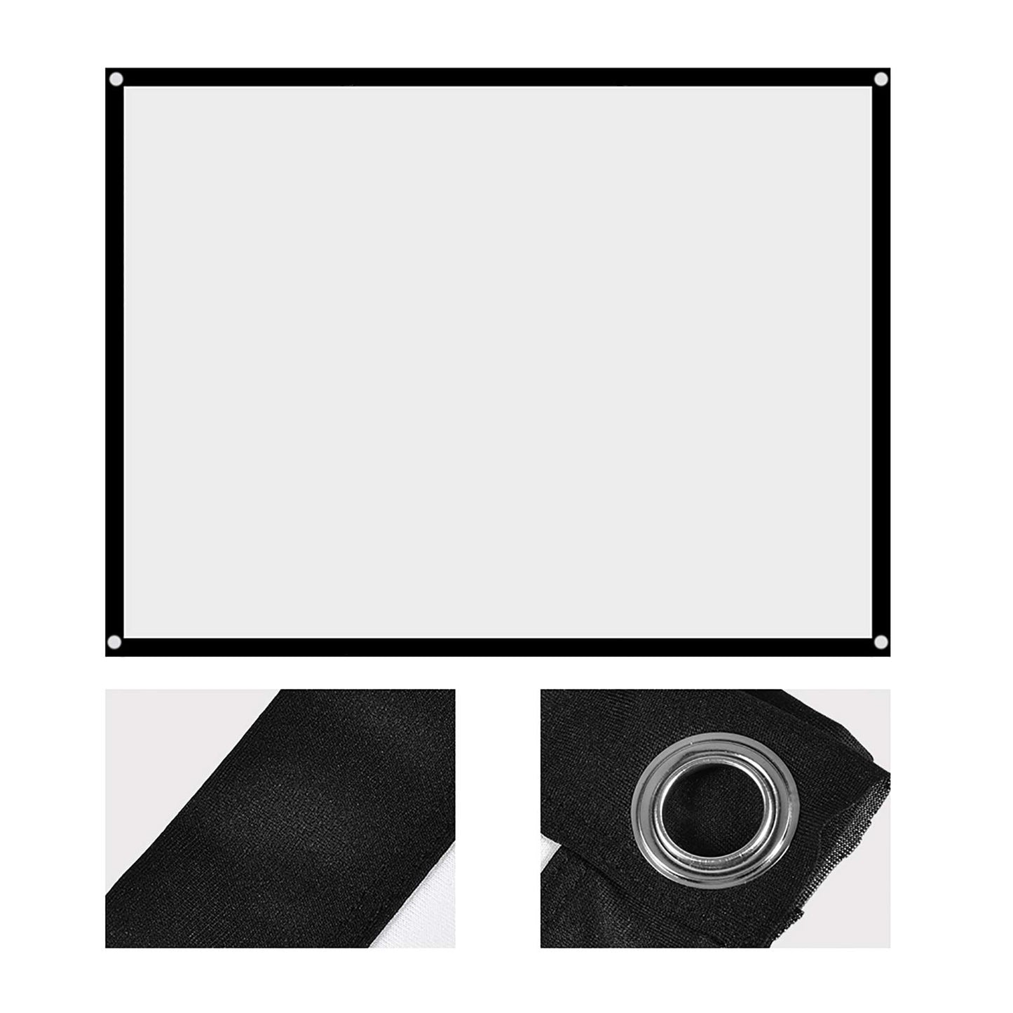 Pantalla de Proyección Portátil Plegable sin Pliegue, Cortina, Pantalla de Proyección para de Cine en Casa al Aire Libre, Projector Screen(60IN)