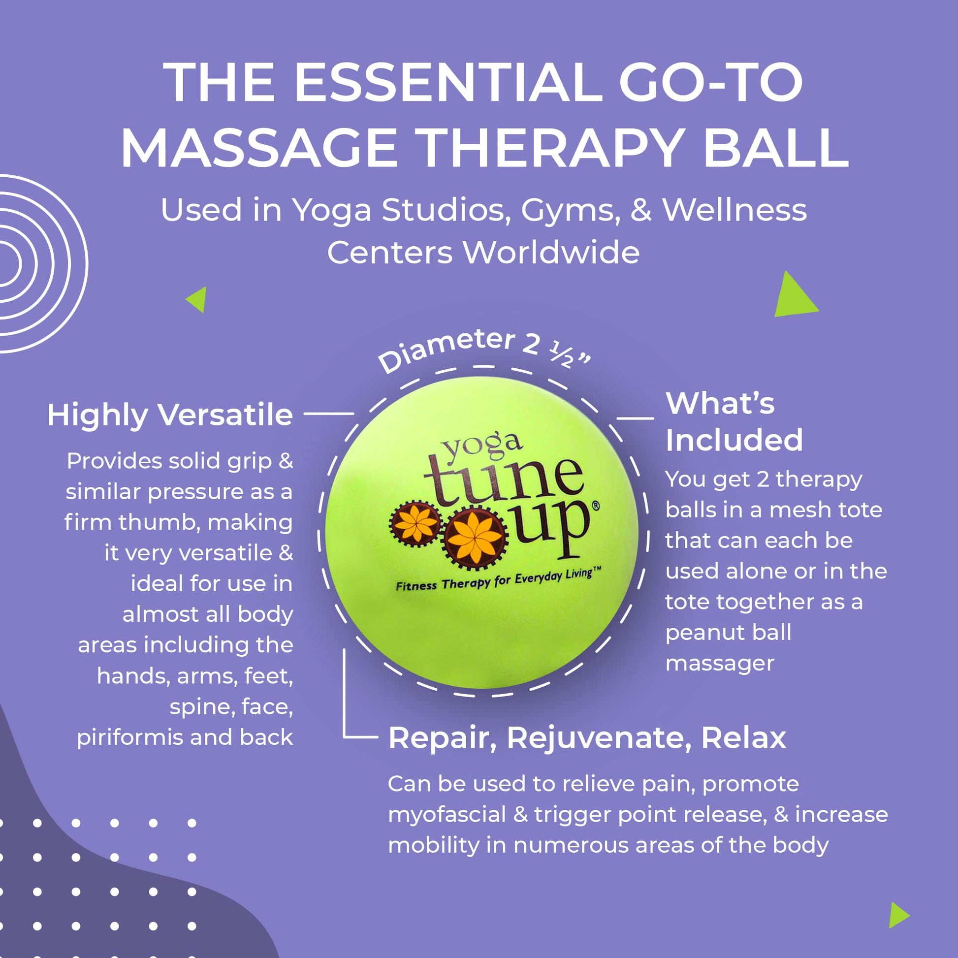 Par de Pelotas de Terapia Yoga Tune Up Verde Brillante