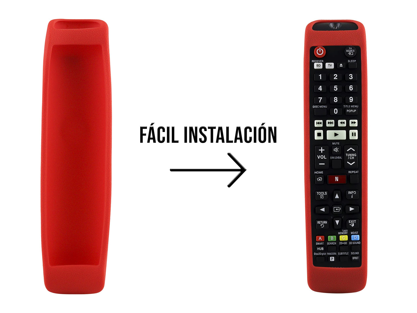Funda Silicon para Control Samsung Bn59 Smart TV Case Protector (Red)