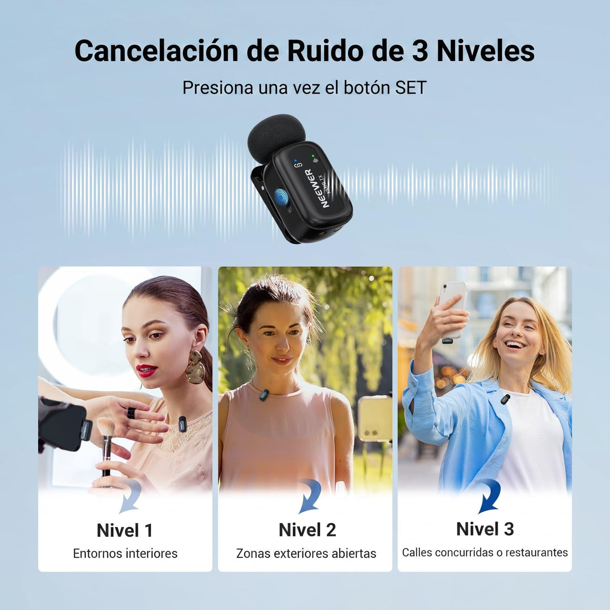 Micrófono Mini NEEWER KM19 Negro Compatible con iPhone 18 Pro/Pro MAX 17 16