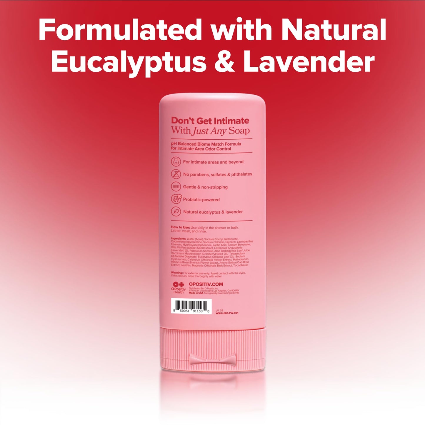 O Positiv Gel De Baño Probiótico Uro Con Ph Equilibrado: Controla El Olor, Equilibra El Ph, Alivia La Sequedad Y La Irritación En La Zona Íntima. Contiene Probióticos Y Ácido Láctico. 200 Ml(6.75 Oz).