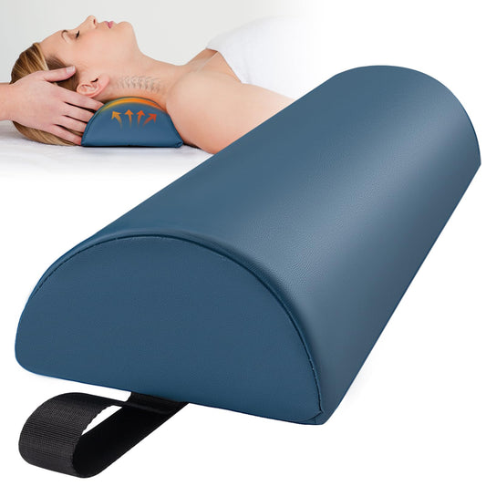 Almohada Noverlife Medio Redondo 14 x 6 x 3 Pulgadas con Asa de Correa de Cuero Sintético