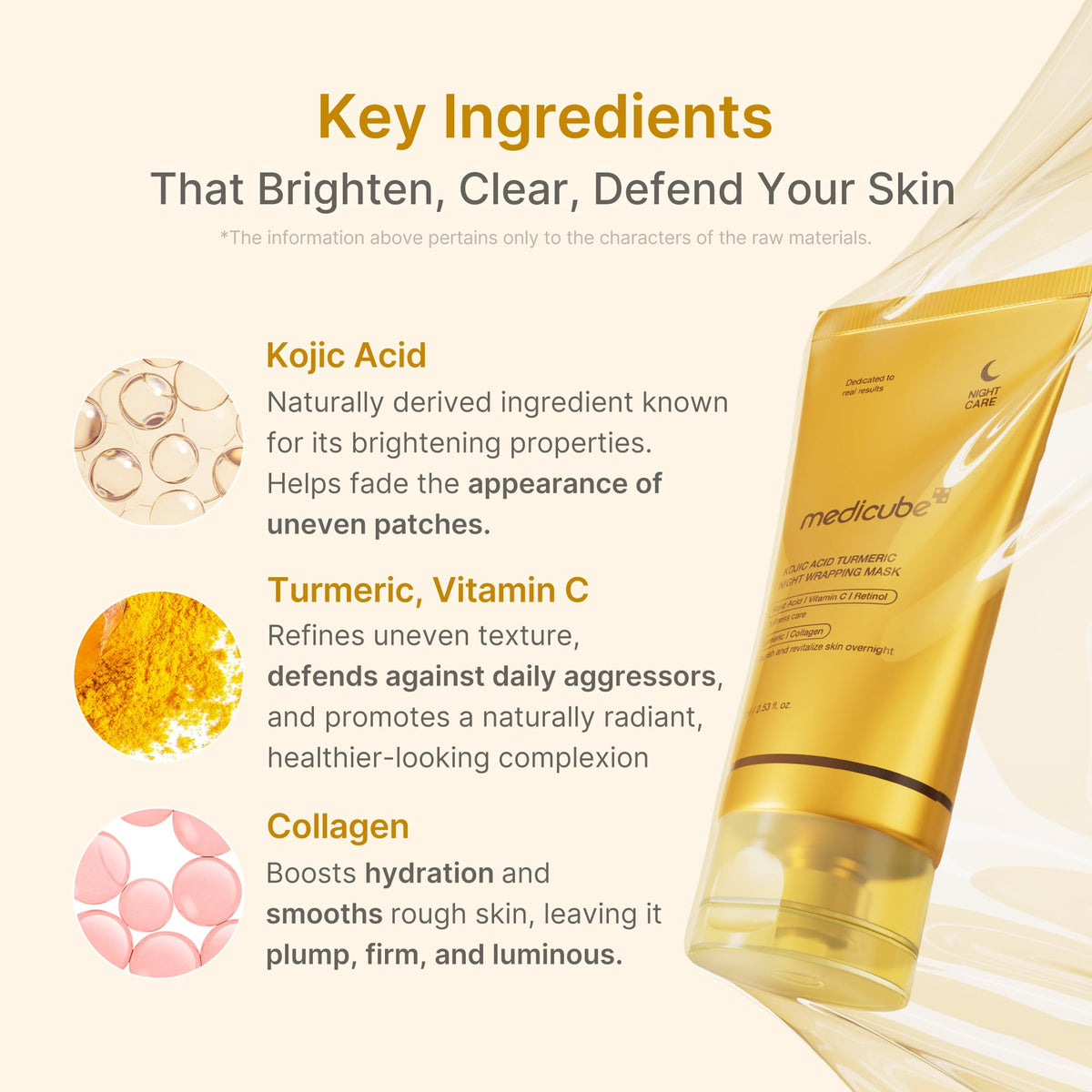 Kojic Acid Turmeric Night Wrapping Mask by Medicube for Women - 2.53 oz Mask