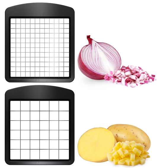 Fullstar - Juego de 2 piezas de repuesto para picador de verduras, dados grandes para papas, manzanas, peras y dados pequeños para cebollas, tomates (3.9 x 4.4 pulgadas)