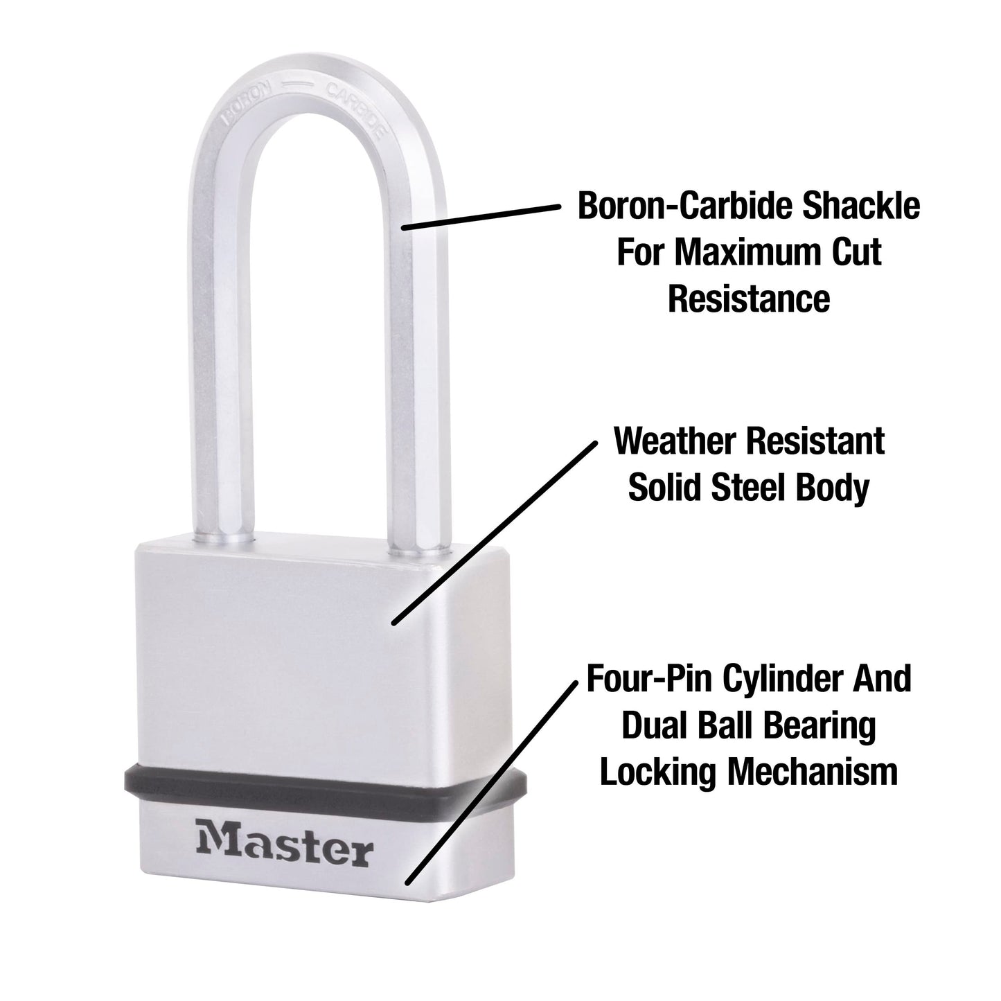 Candado de Acero Macizo Master Lock 5 cm Keyed Alike Paquete de 4