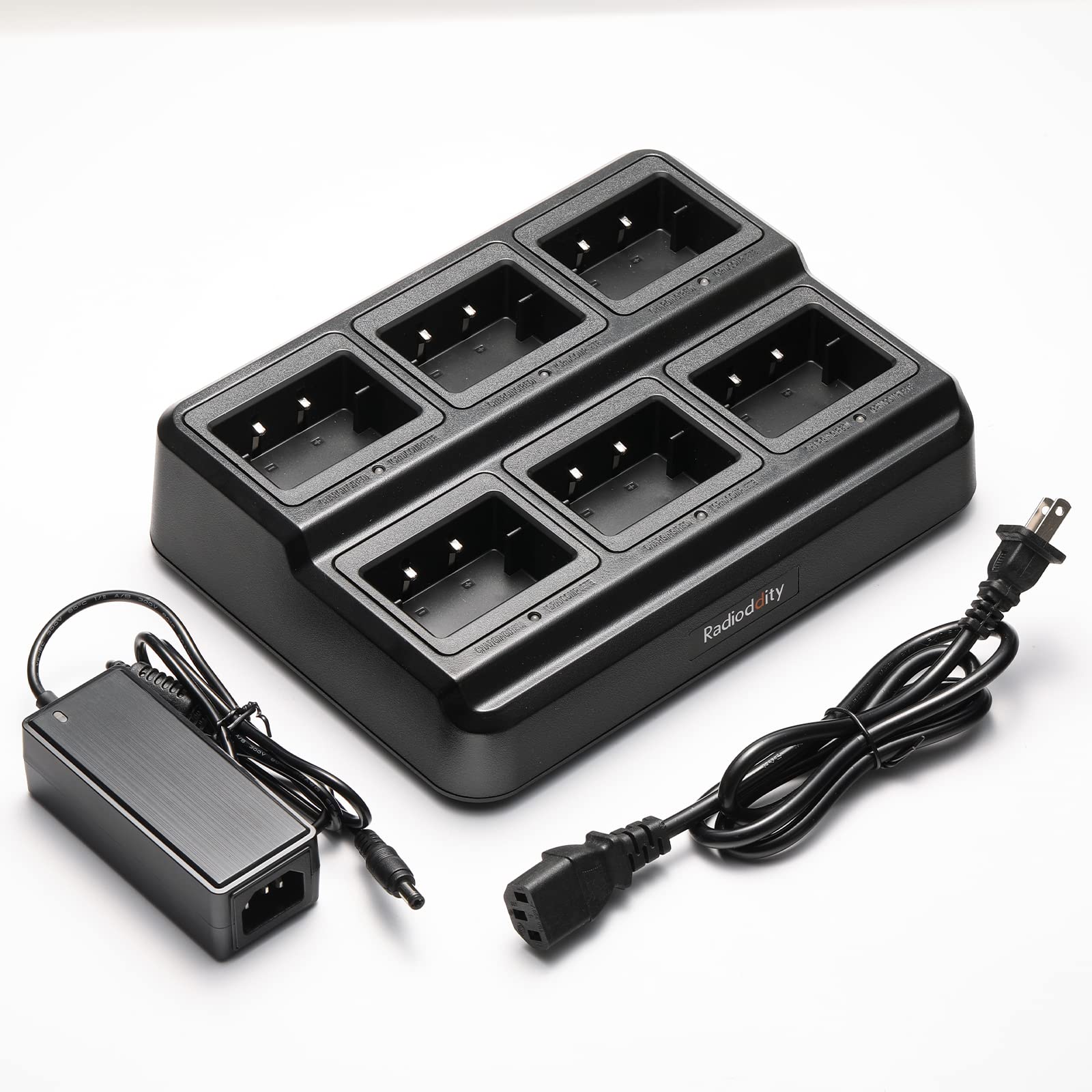 Cargador de Seis Vías Radioddity Compatible con Batería BL-13UV para Radios Portátiles