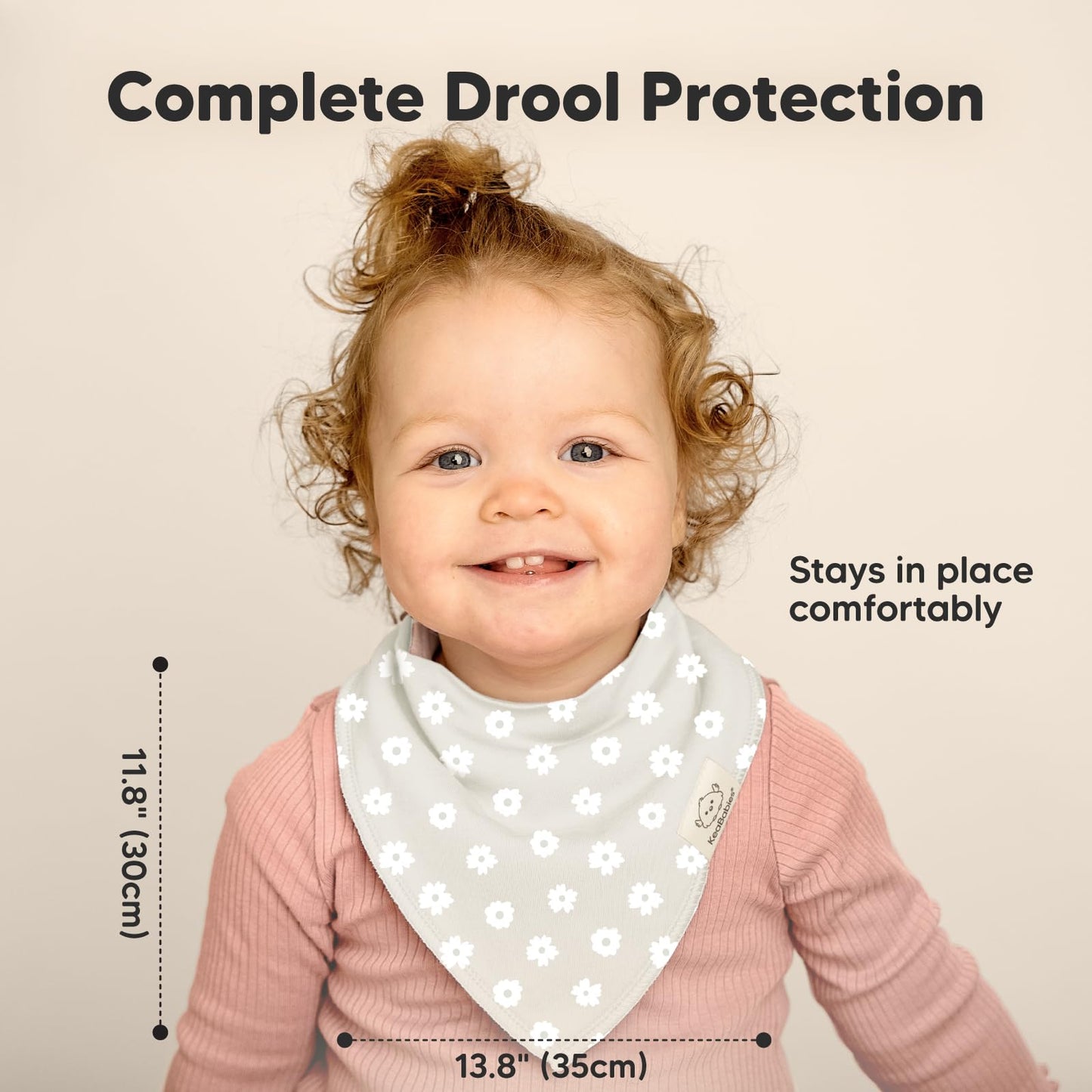 Paquete de 8 baberos de bandana orgánicos para bebés niñas - Baberos triangulares súper absorbentes para babeo y dentición, 100% algodón extra suave para recién nacidos, bebés de 0 a 36 meses (Fleur)
