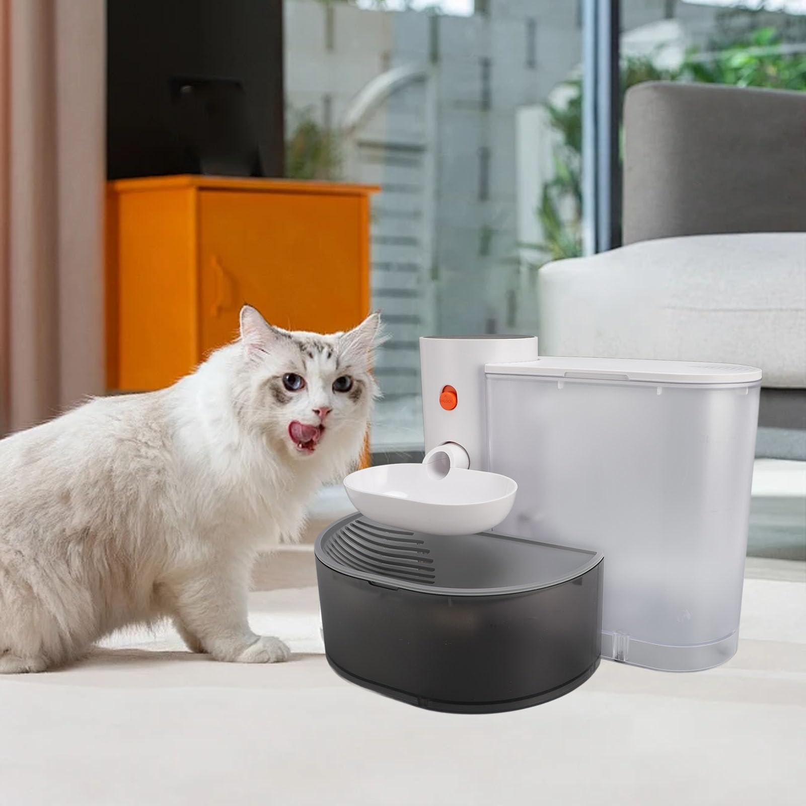 Fuente de Agua Inteligente para Mascotas, Dispensador Automático de Agua para Mascotas de 3 litros, Fuente de Agua Inalámbrica USB de 9,92 Pulgadas para Verter sobre Gatos,