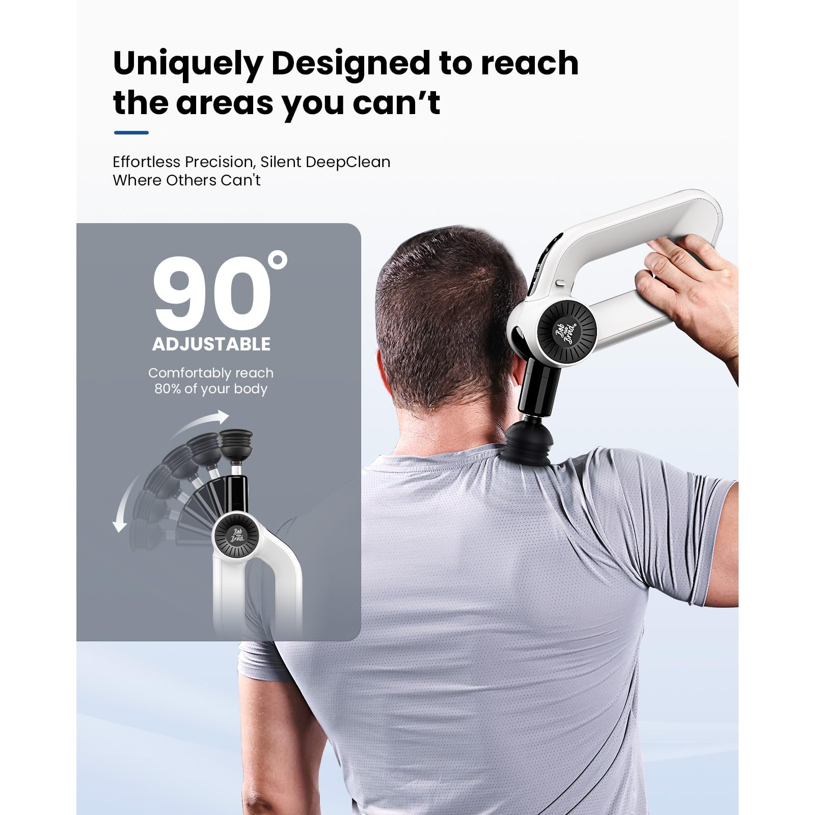 BOB AND BRAD Pistola De Masaje D6 Pro Plus Con Calor, Percusión De Tejido Profundo Con Amplitud De 16 Mm, Masajeador Muscular Profesional Para Deportistas, Masajeador De Mano Eléctrico Silencioso, Com