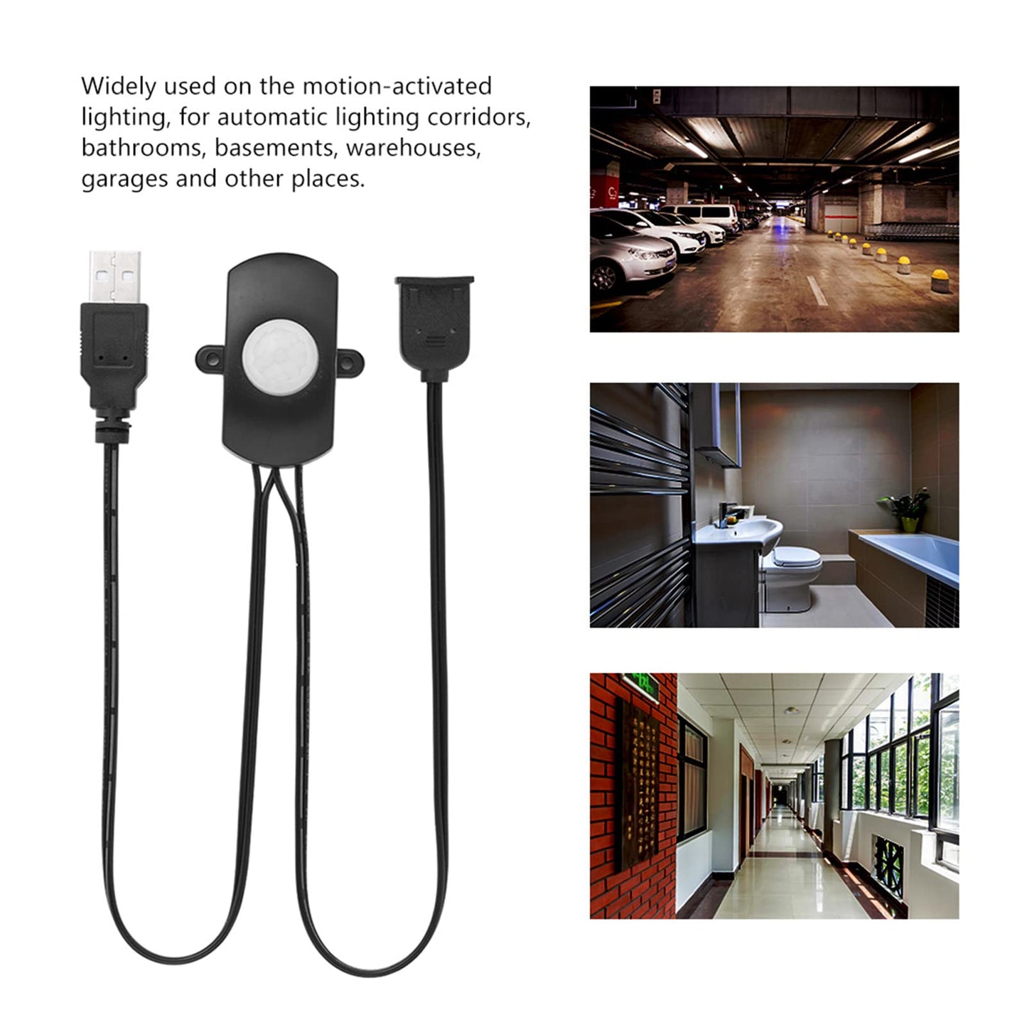 Sensor de Movimiento Mini PIR 5A DC 6-24V Negro con Interruptor Automático para Tira de LED