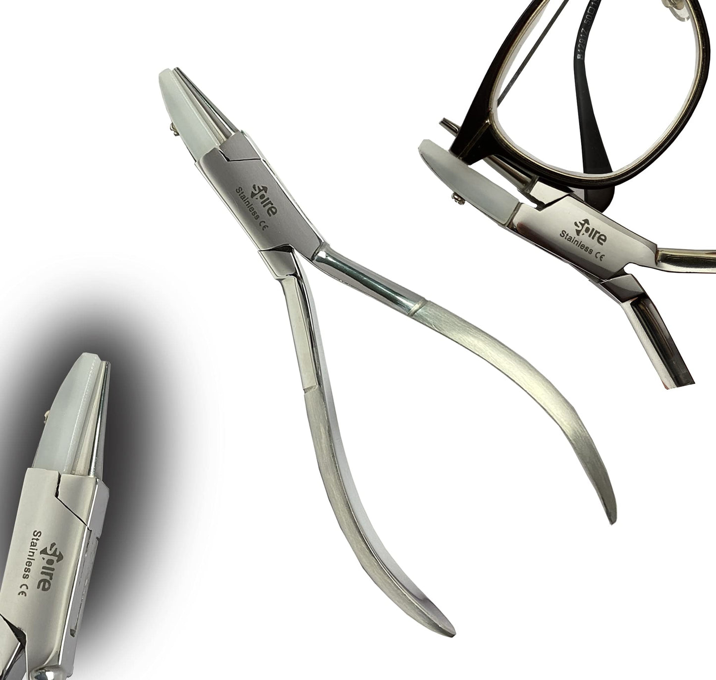 Spire Tools ® - Juego de alicates ópticos de punta redonda y plana de nailon, alicates de mandíbula para joyas (6 mm 11 mm, juego) kit de reparación de gafas