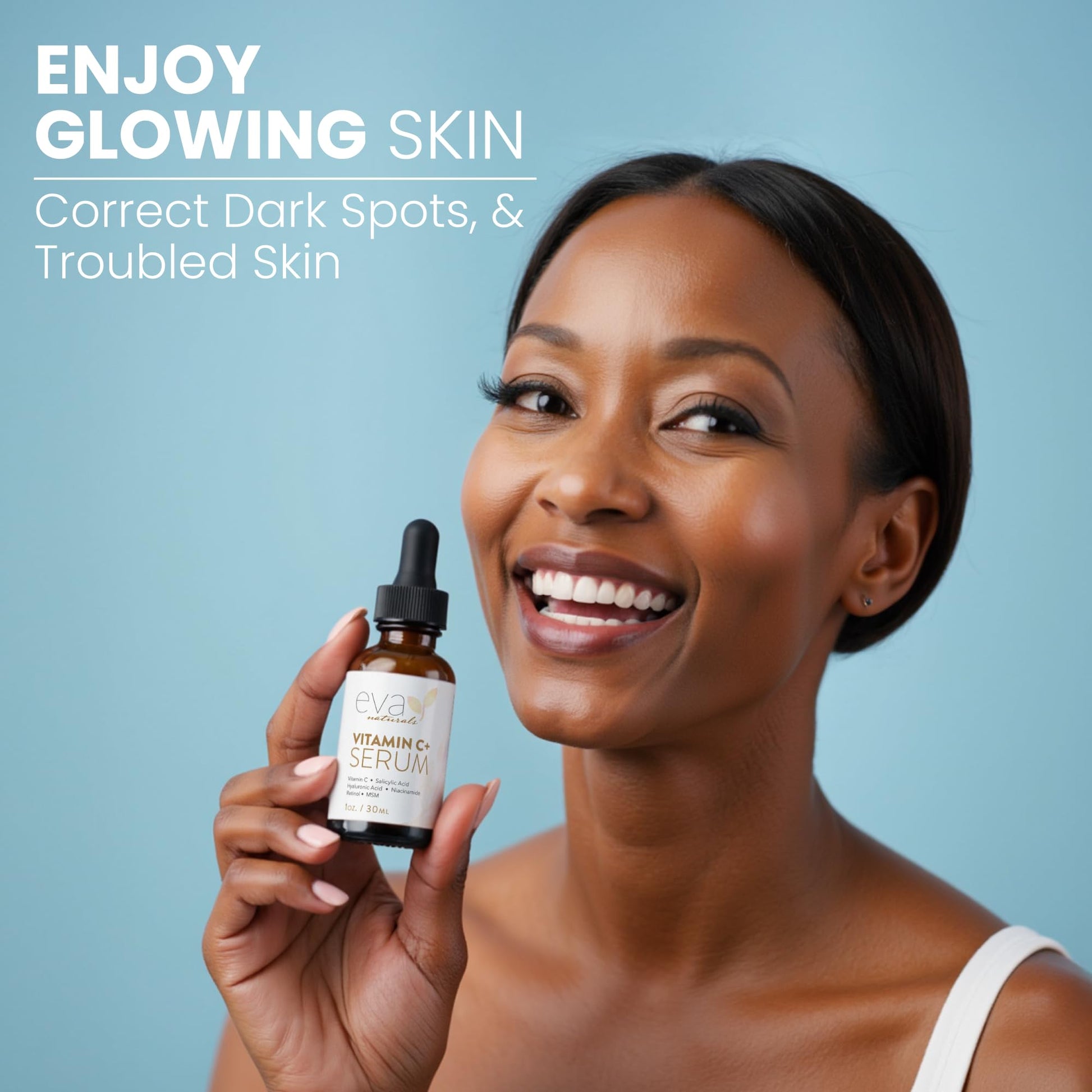Vitamin C Serum Plus 2% Retinol, 3.5% Niacinamide, 5% Hyaluronic Acid, 2% Salicylic Acid, 10% MSM, 20% Vitamin C - Skin Clearing Serum - Anti-Aging Skin Repair, Supercharged Face Serum (1 oz)