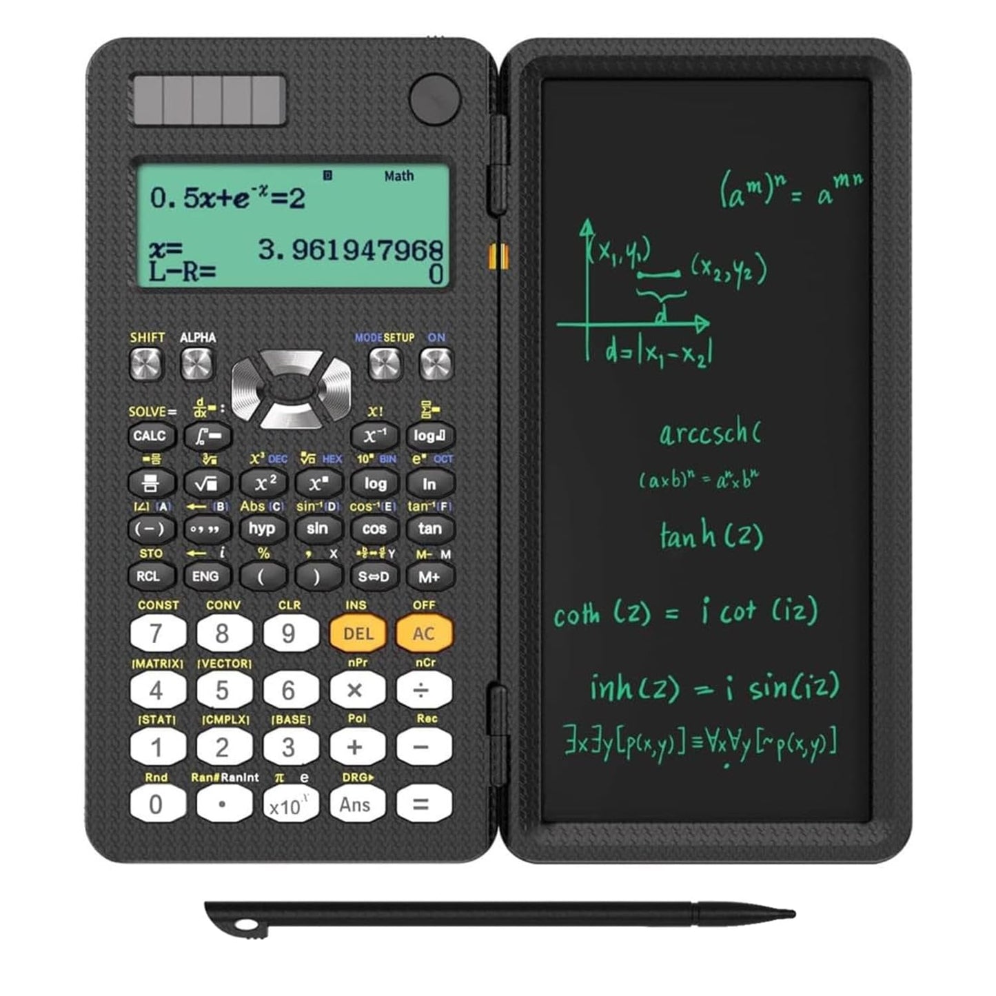 iDock calculadora científica,Calculadora Multifunción 2 en 1,Pantalla multivista con Tableta de Escritura LCD borrable