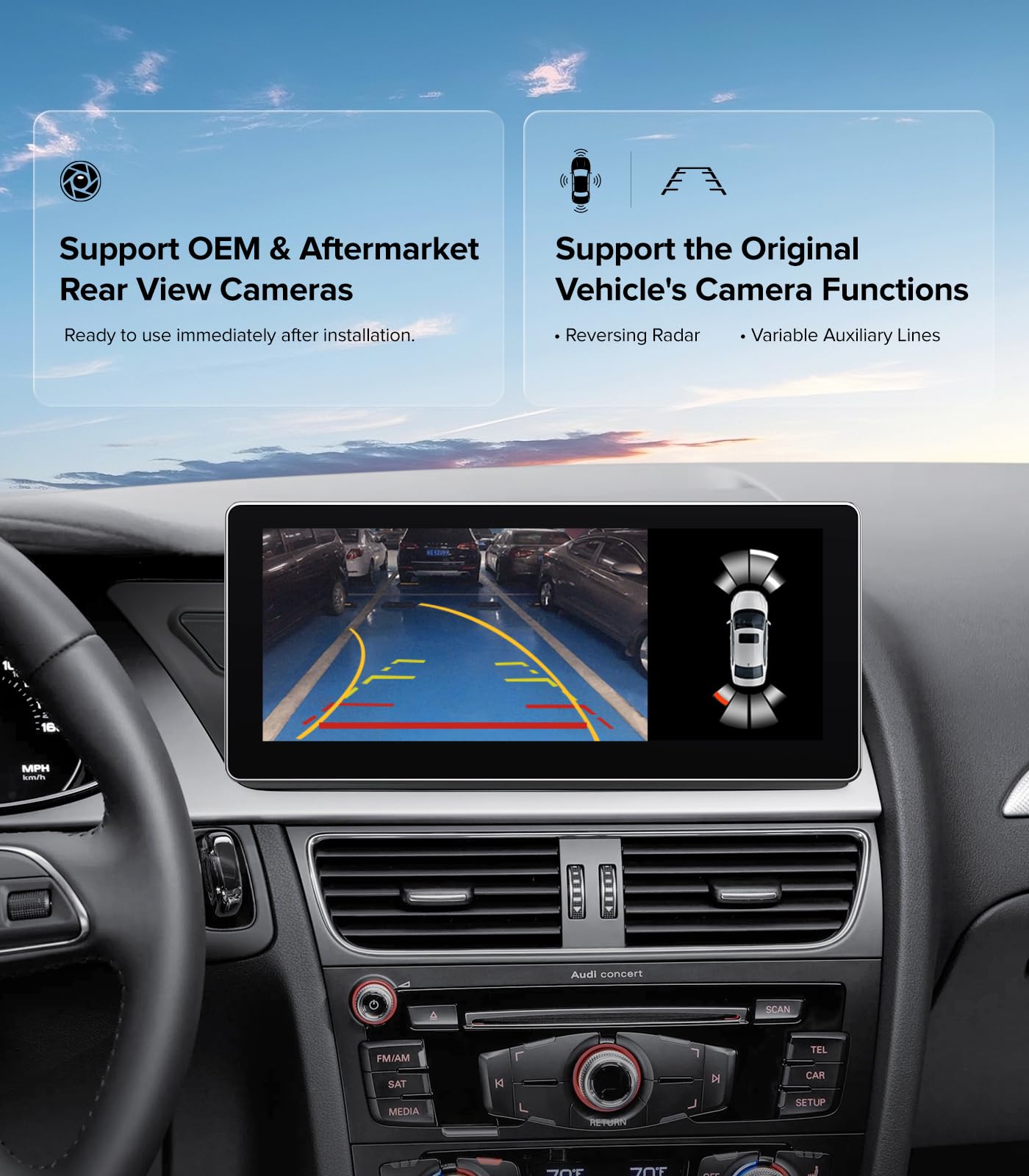 Estéreo de Coche Linux de 10.25" para Audi A4 B8 S4 A5 S5 RS5 (2009-2016) Sistema de Concierto y Sinfonía - Unidad Principal con CarPlay Inalámbrico y Android Auto, Pantalla Táctil IPS de 1920x720