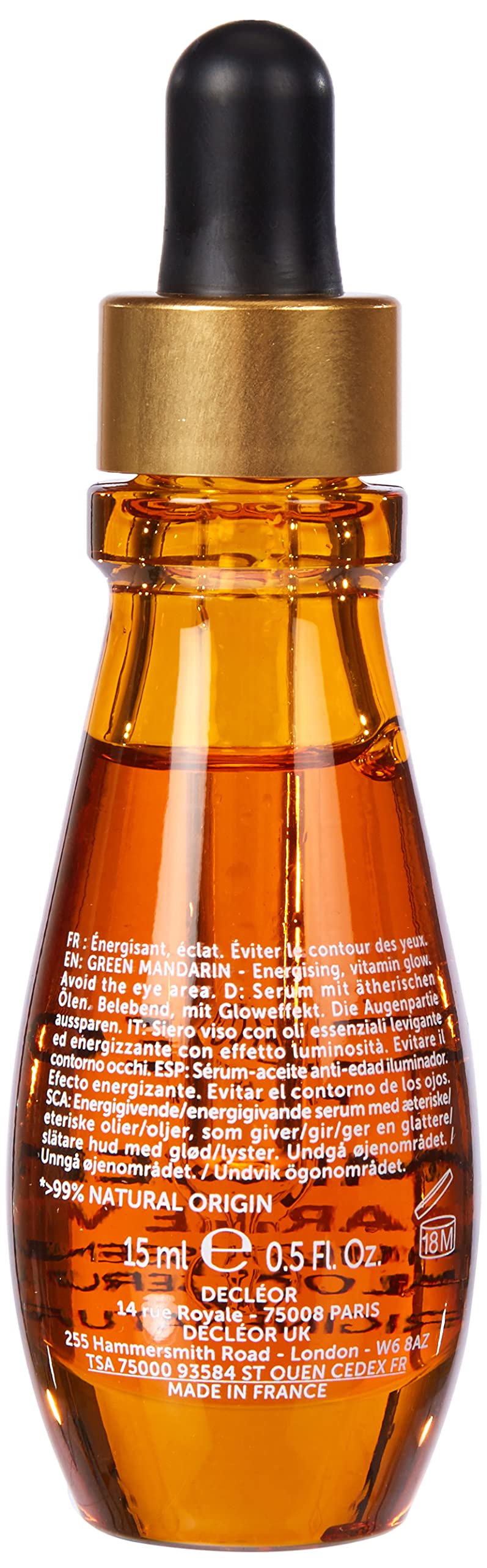 Decleor Decleor by Decleor, Suero de aceites esenciales con brillo aromessence de mandarina verde, 15 ml/0,5 oz