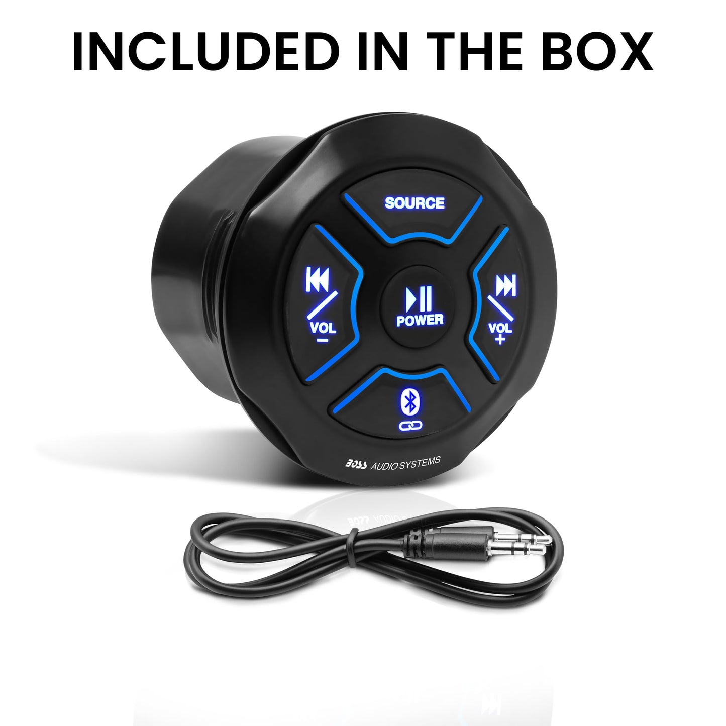 Boss Audio Systems MGR250B - Receptor de indicador de Radio Marino Bluetooth, Amplificador Integrado, clasificación IPX6, Puerto USB + Carga USB