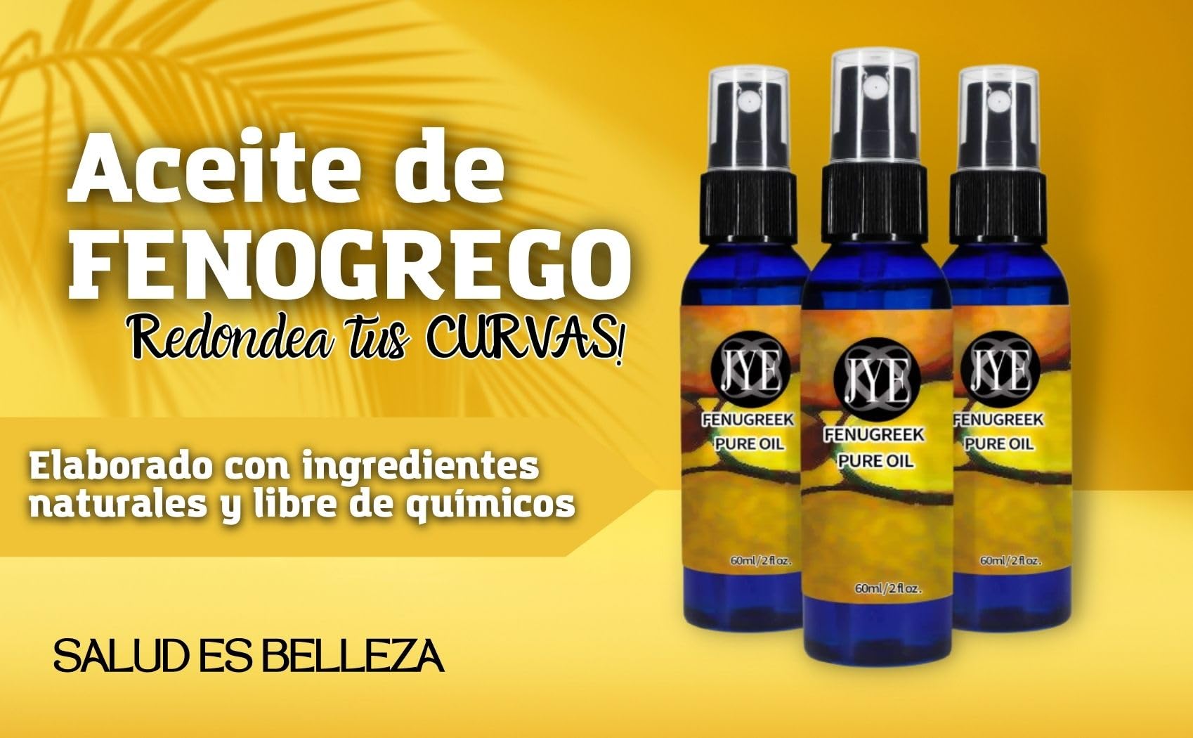 Aceite de Fenogreco JYE Natural Hidratante y Reafirmante