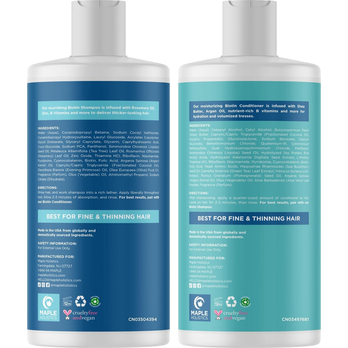 Champú y Acondicionador Biotin Jojoba Argan Sea Buckthorn para Cabello Más Grueso y Fuerte