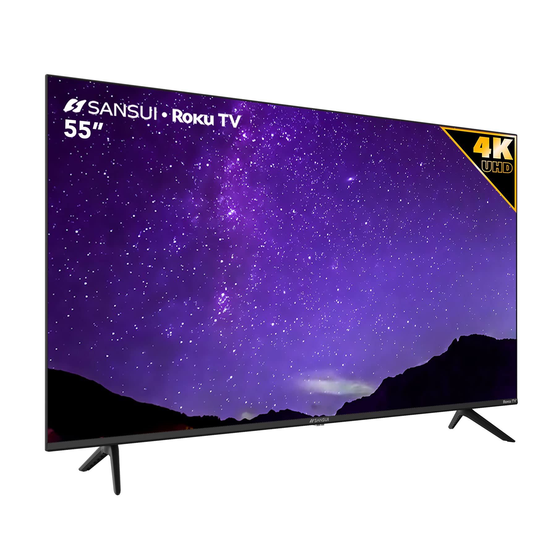 Televisor SANSUI 4K UHD 55 Pulgadas Compatible con Roku y Cable HDMI Gratis