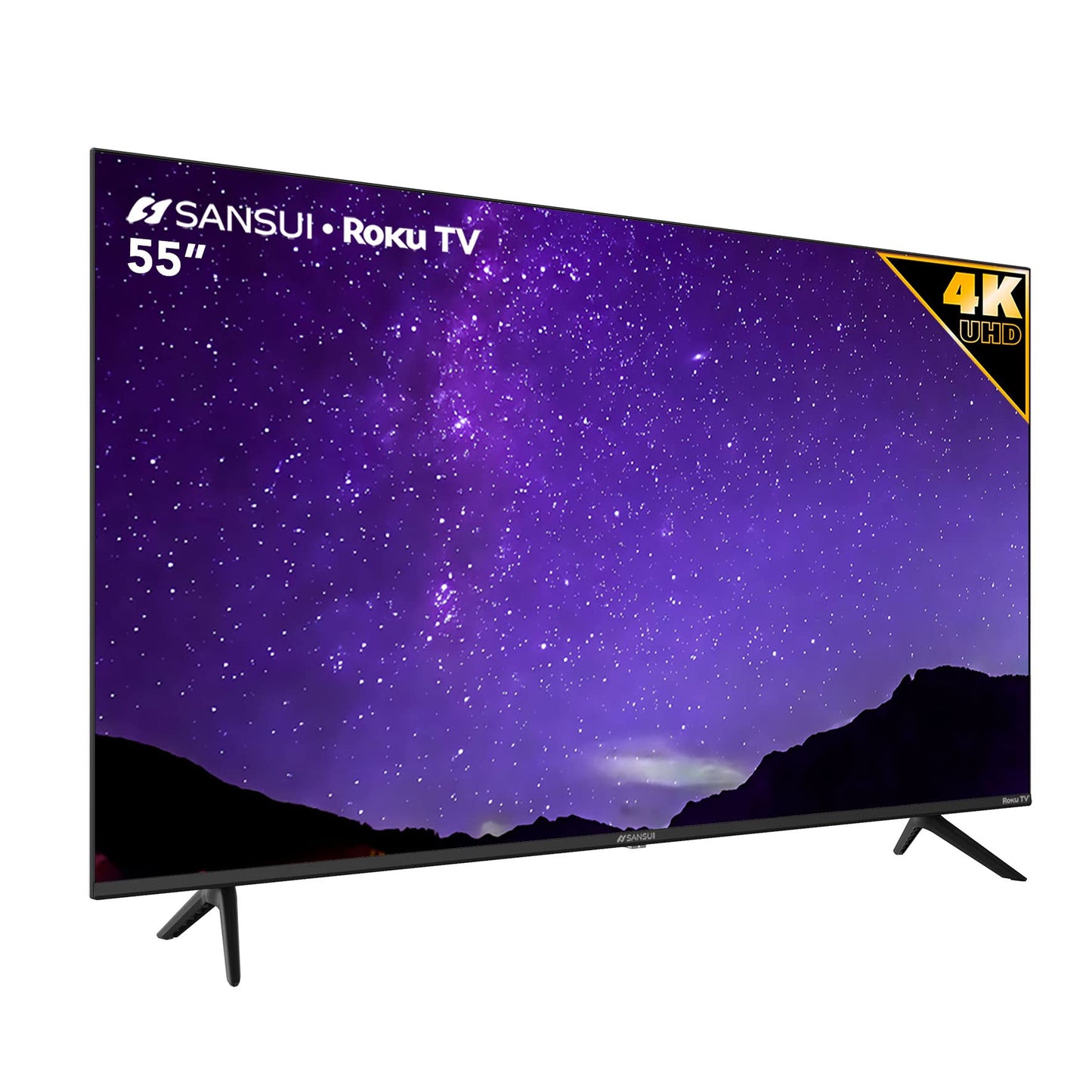 SANSUI TV Compatible con Sistema Operativo Roku 2024 + Cable HDMI (55 UHD (4K) + Free HDMI Cable)