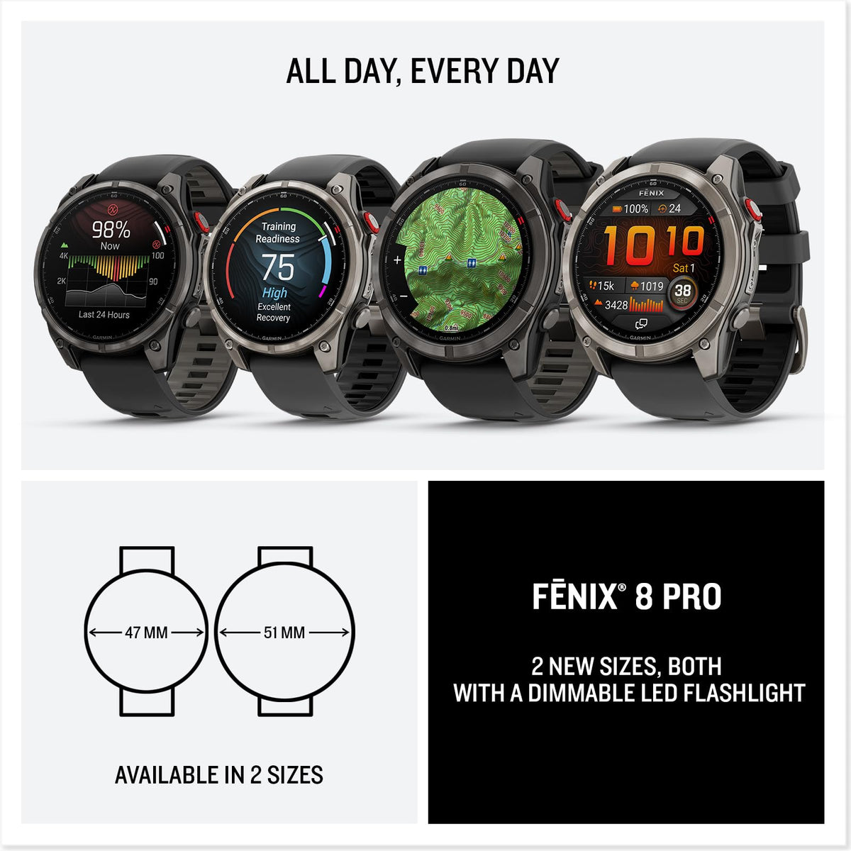 Reloj Inteligente GPS Multideporte Garmin fēnix 8 Pro Gris Carbono con Zafiro y Banda de Silicona Negra