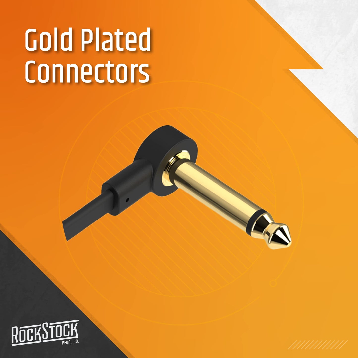 Cables de Conexión para Guitarra Rock Stock Negro Ultradelgados 4 Pulgadas en Forma de C Paquete de 3