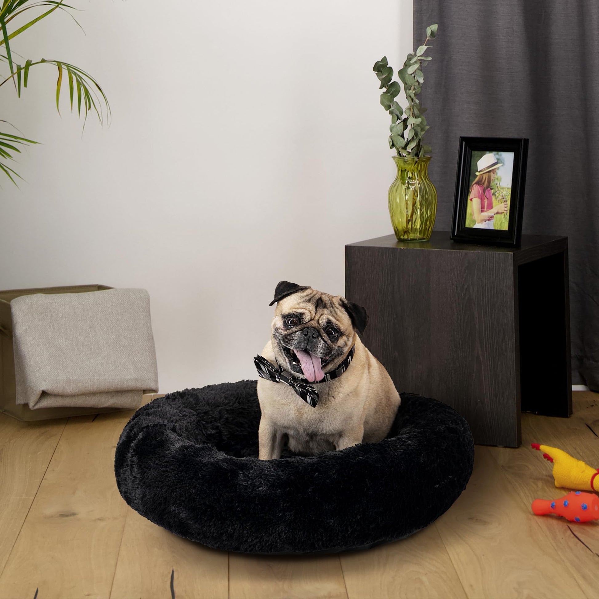 Cama para Perro Hills Negro Tipo Dona Anti Estrés Tamaño Small