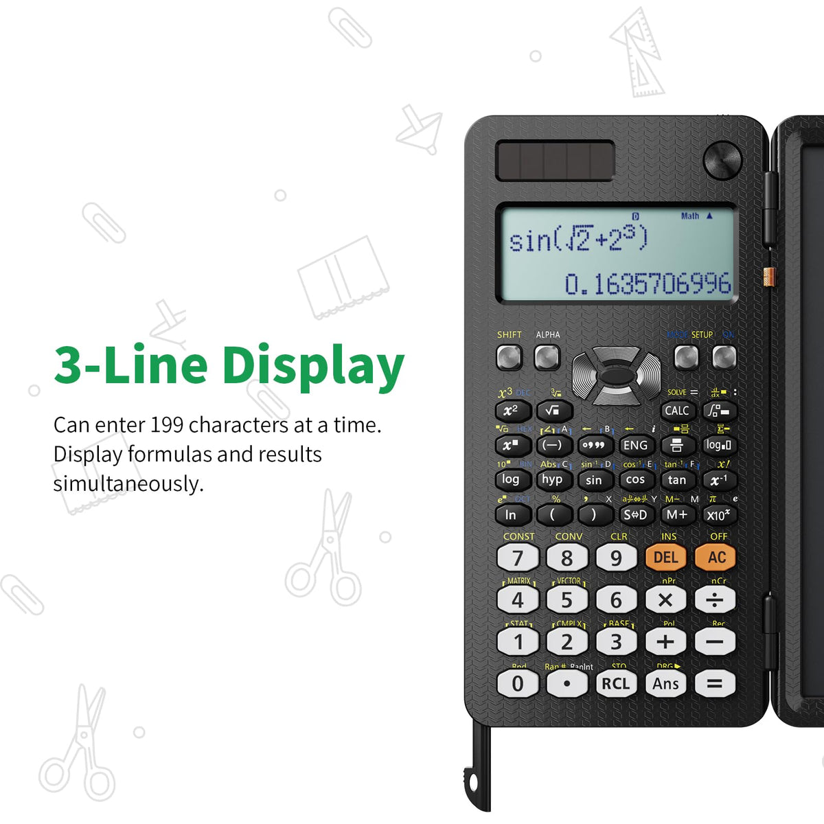 Calculadora Científica NEWYES LCD Plegable para Estudiantes Escolares