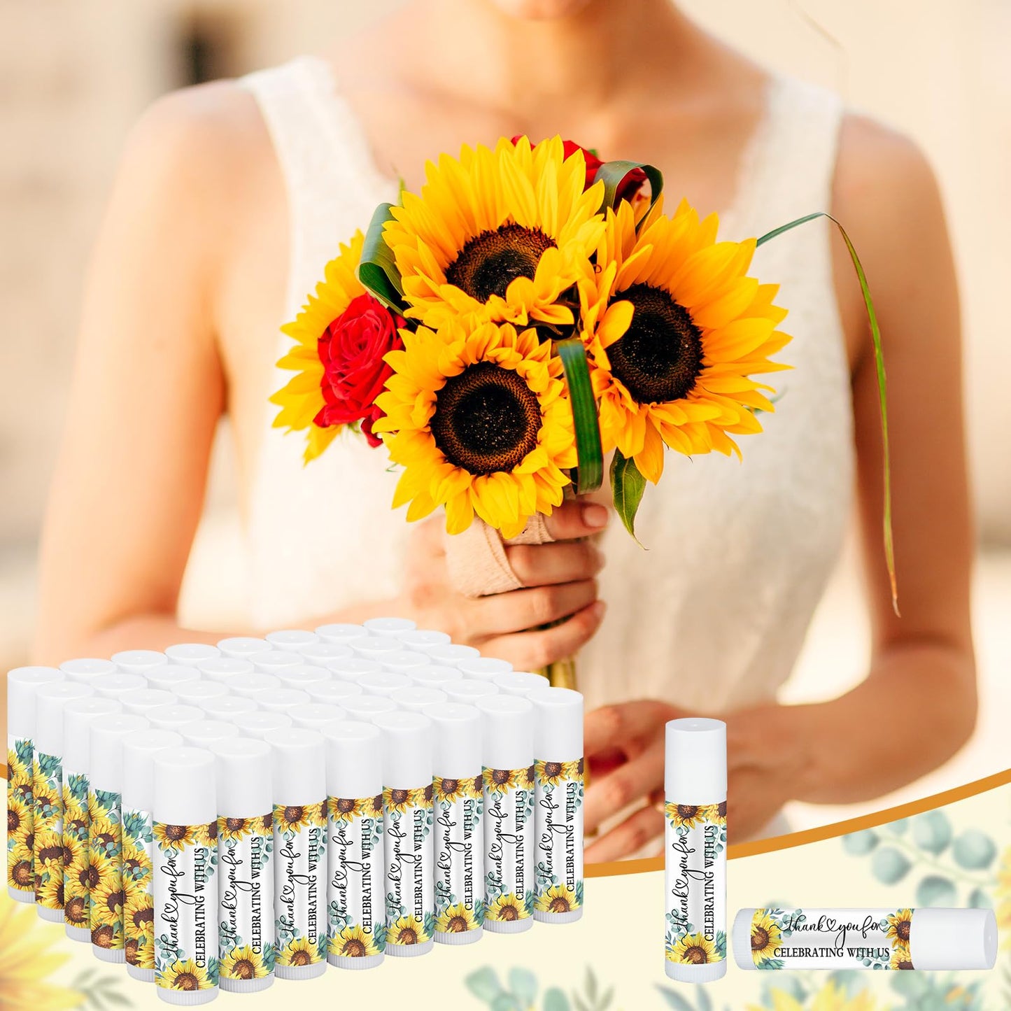 Bálsamo Labial Siifert Girasol Vainilla para Mujer Regalo de Dama de Honor