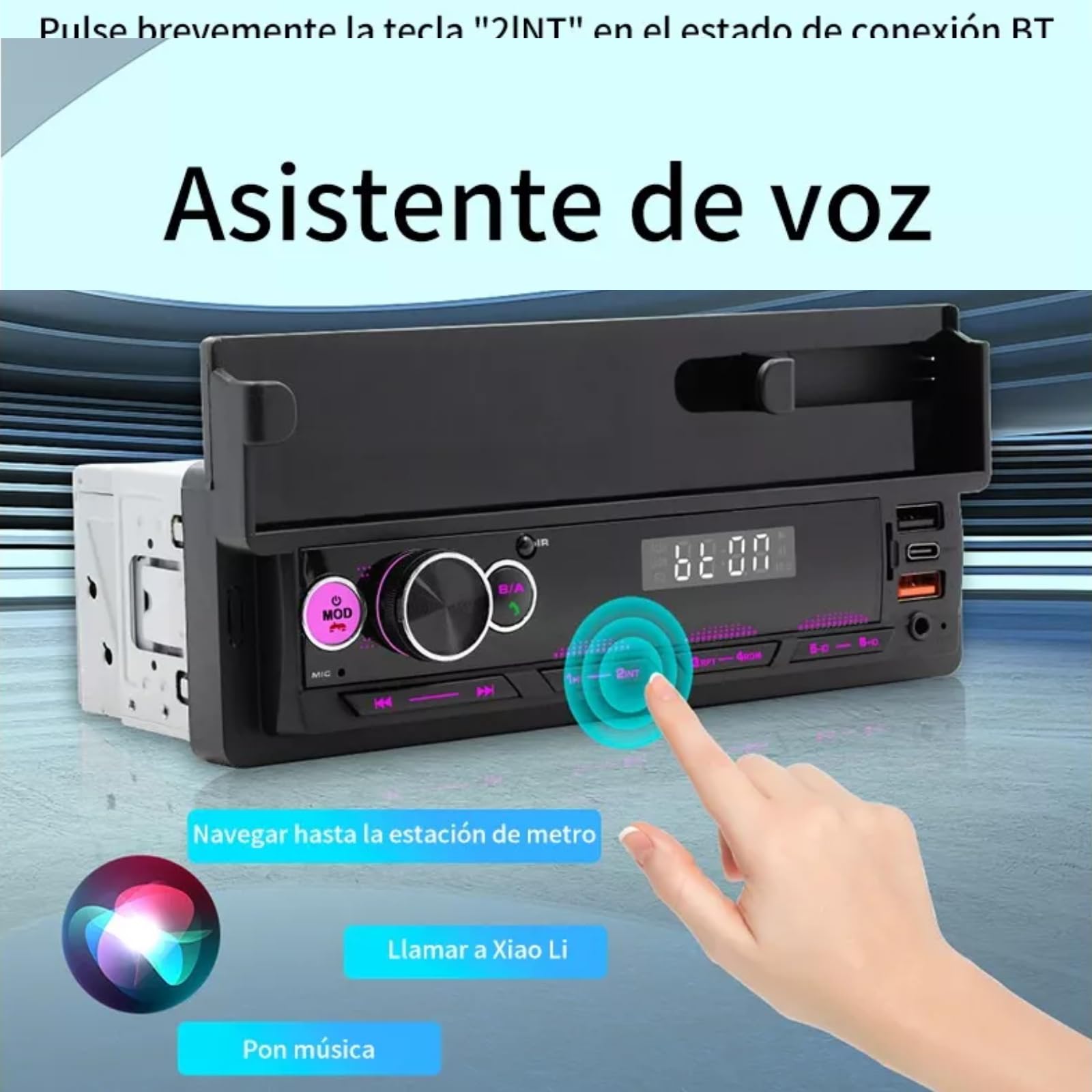 FINYQBET Estéreo para Auto con Mp3 2 USB,Reproductor Estéreo para Coche 1DIN con Control Múltiple, Carga Rápida USB y Subwoofer, Ideal para Conducción Segura y Entretenimiento en el Vehículo