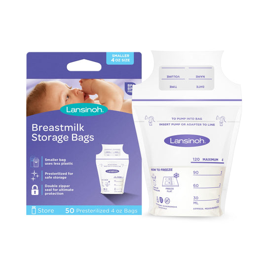 Lansinoh - Bolsas de almacenamiento de leche materna, 50 unidades, 4 onzas