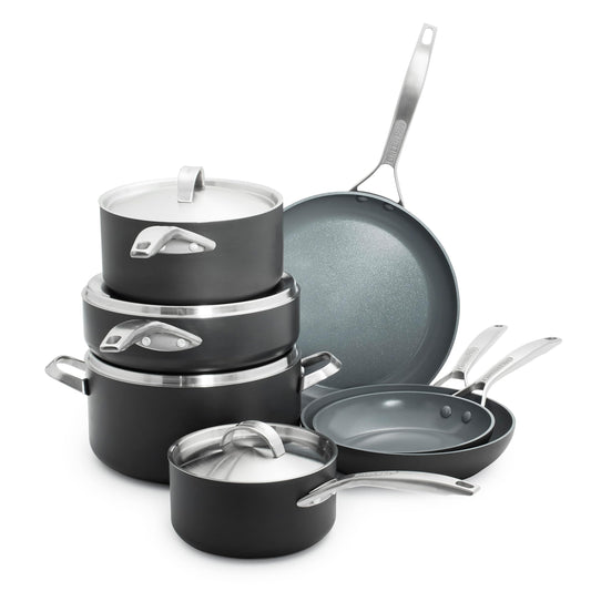 GreenPan Paris Pro - Batería de cocina de cerámica antiadherente (11 piezas)