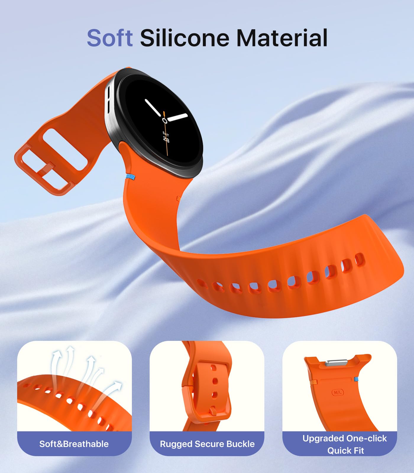 Pack de 6 Correas Deportivas TiMOVO Samsung Galaxy Watch 8 Silicone Suave para Mujer y Hombre
