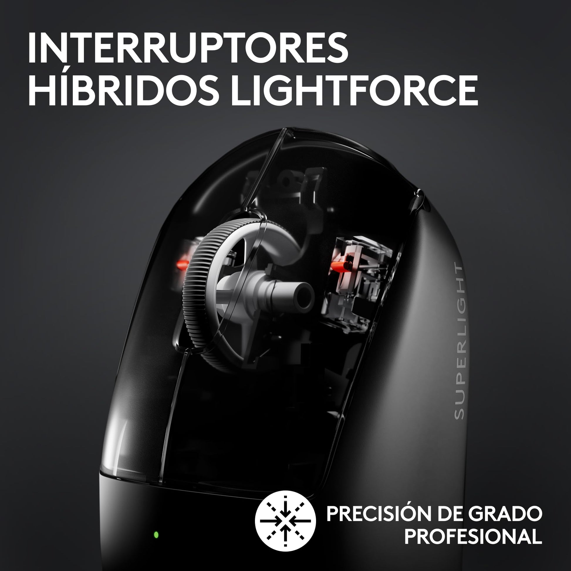 Logitech G Pro X Superlight 2 Lightspeed Mouse Inalámbrico de Juegos, Ligero, Interruptor Híbrido LIGHTFORCE, Sensor Hero 2, 32,000 dpi, 5 BOT. Programables, Carga USB-C, PC y Mac - Blanco