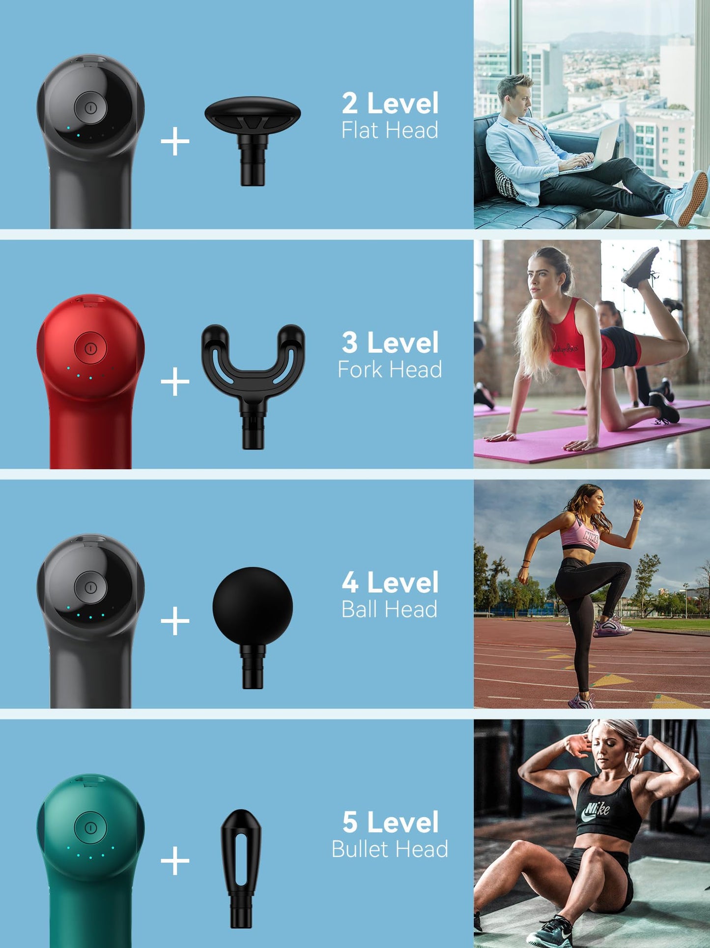 HEYCHY - Pistola de masaje súper pequeña, masajeador muscular de percusión, pistola de masaje deportiva compacta de viaje, masajeador portátil de mano para regalos de oficina para ella, hogar,