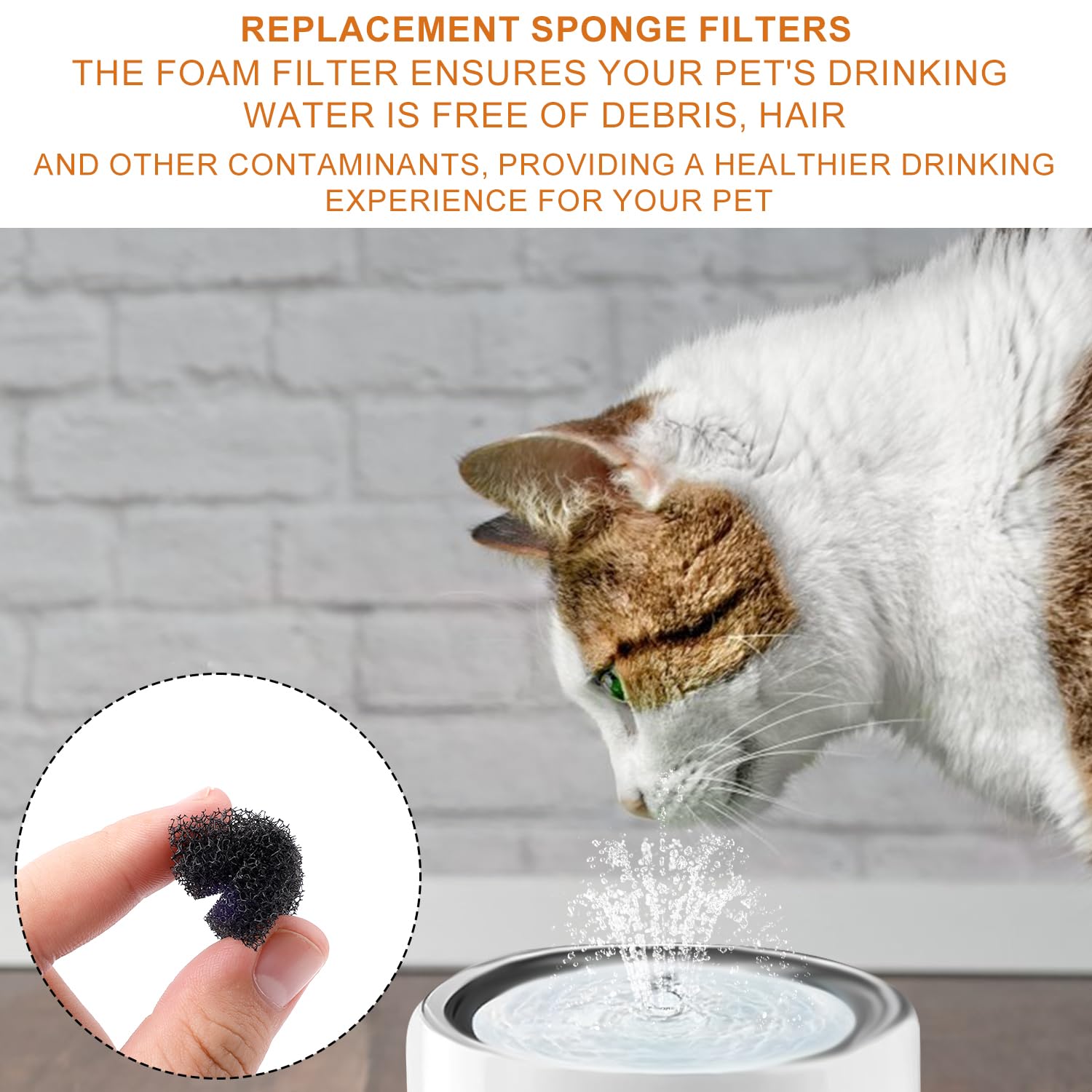 Filtros de Espuma de Repuesto Petkit Eversweet 3 Pro Negro para Fuente de Agua para Mascotas