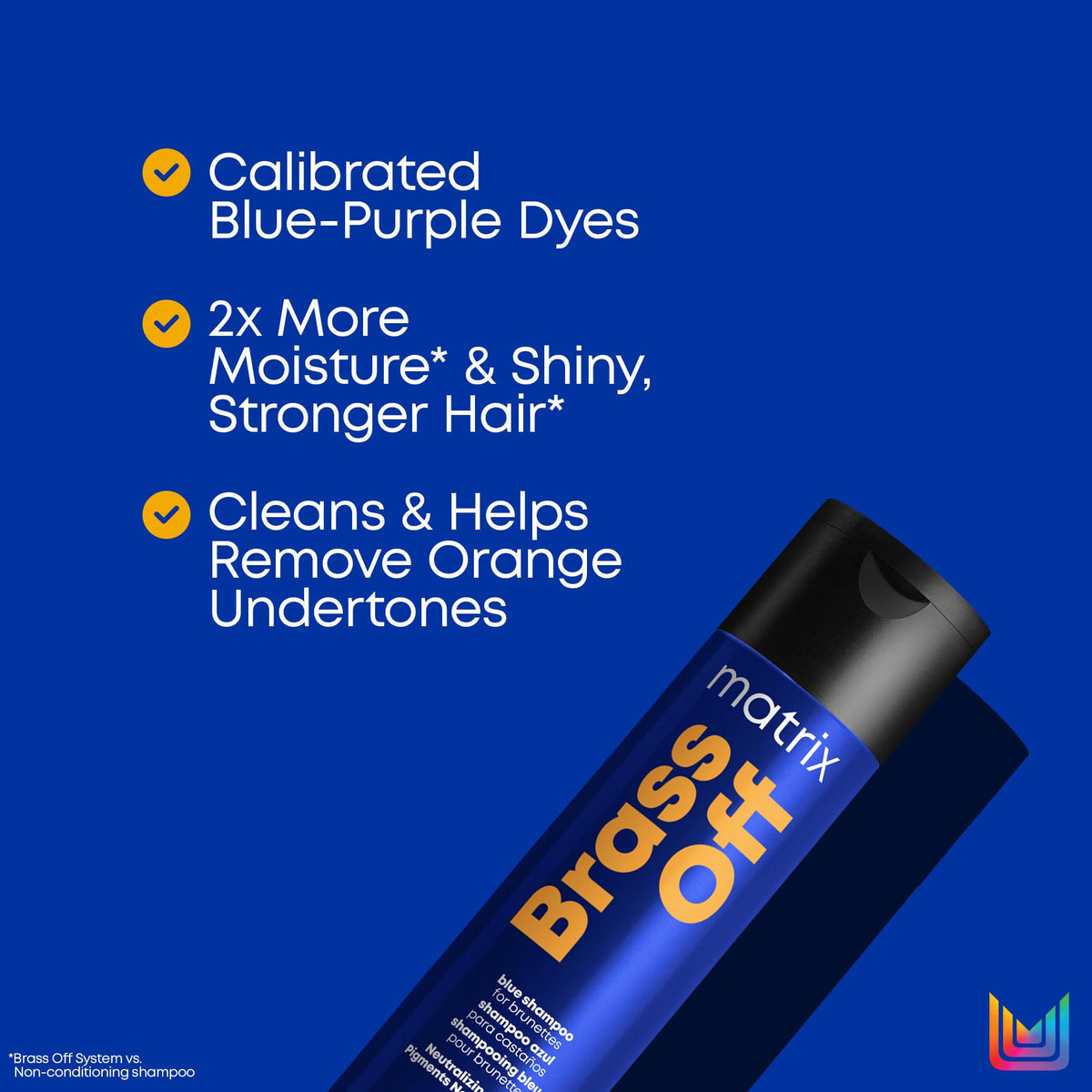Matrix Brass Off Shampoo Neutralizador Tonos Naranjas, Castaño, 300 ml
