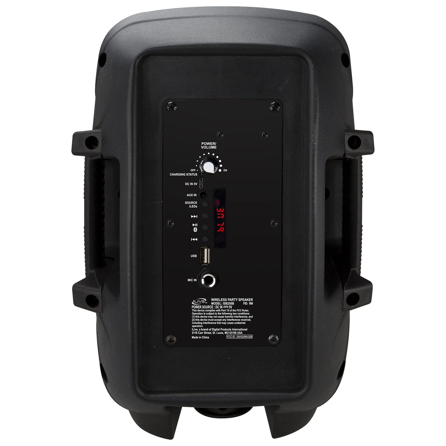 iLive Electronics - Altavoz inalámbrico para Fiesta de portón Trasero, Efectos de luz LED, asa de Transporte, Color Negro (ISB250B)