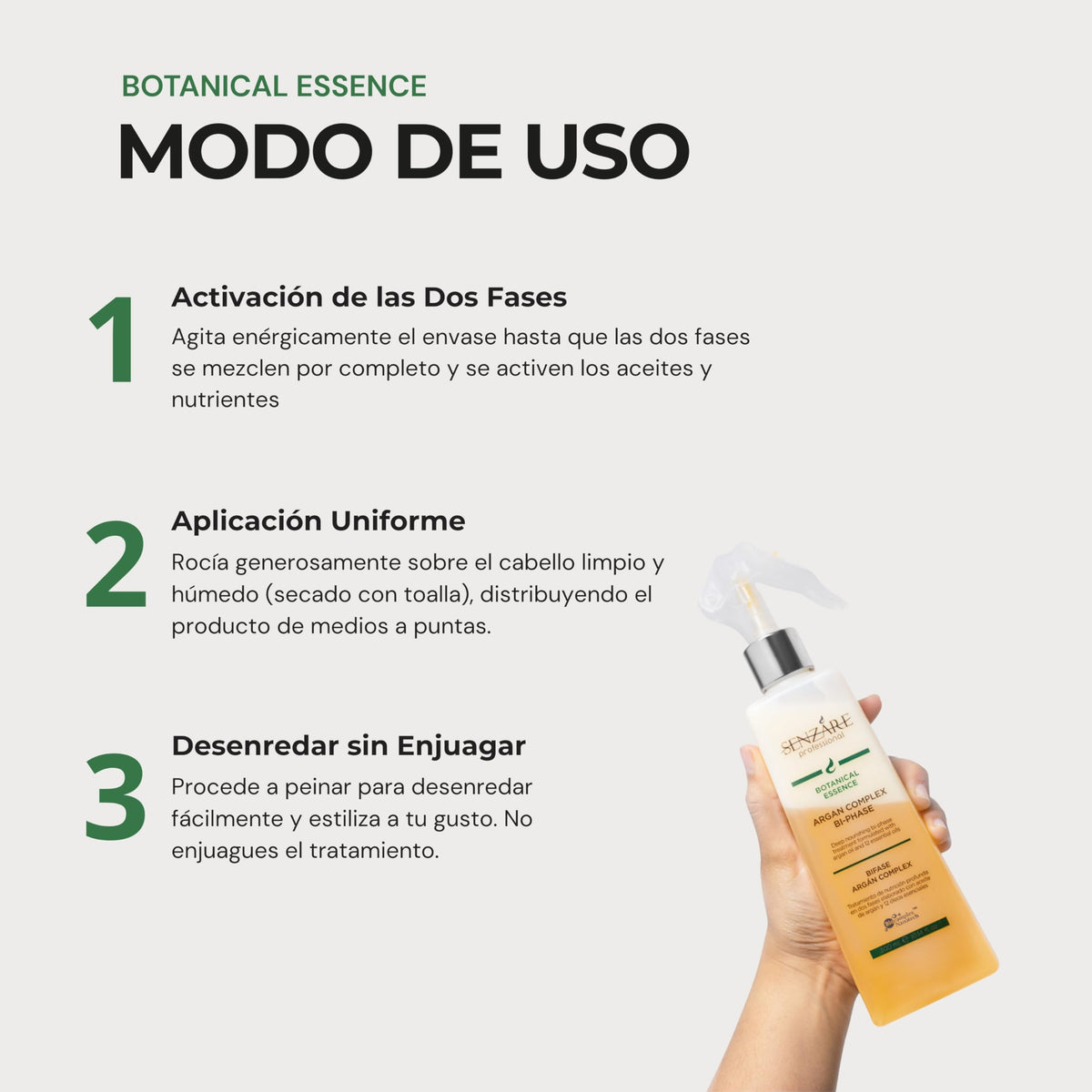Tratamiento Bifase Senzáre Essence Botanical Argán Complex Nutrición Profunda