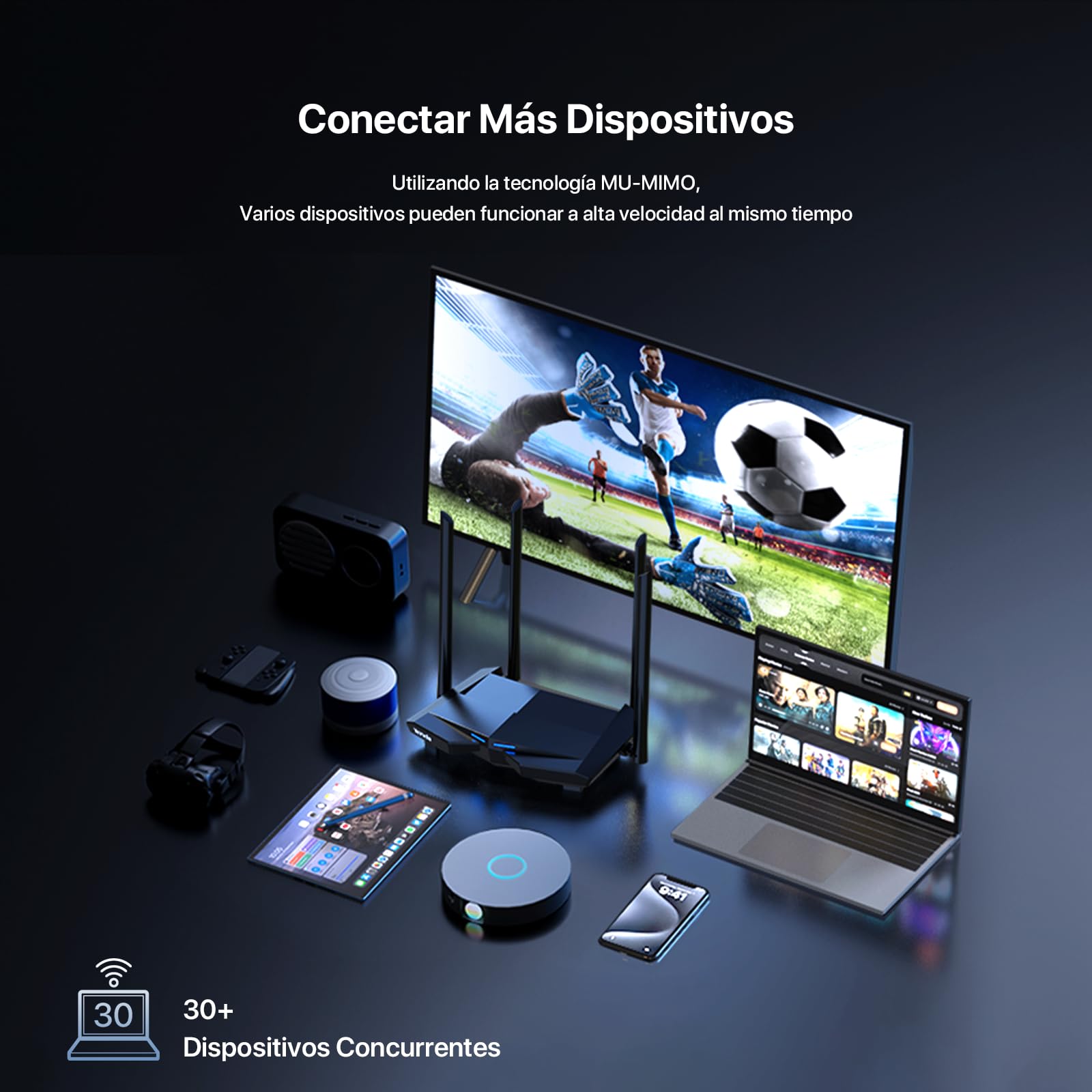 Tenda AC10 Router Gigabit AC1200 Doble Banda WiFi, 5 GHz hasta 867 Mbps, 2.4 GHz hasta 300 Mbps, Tecnología Beamforming, MU-MIMO Comunicación Multiple, 4 Atenas de 6dbi Amplia Cobertura WiFi.