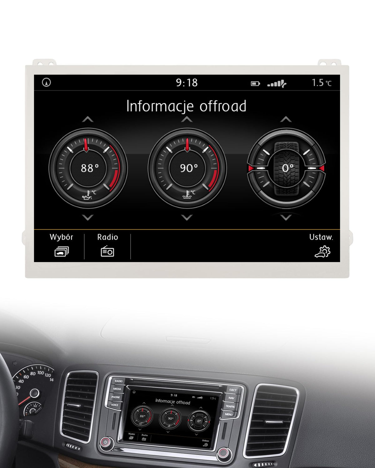 Visualización Táctil Digitalizador LCD para VW/Skoda Multimodal Navegación 682 Multimedia