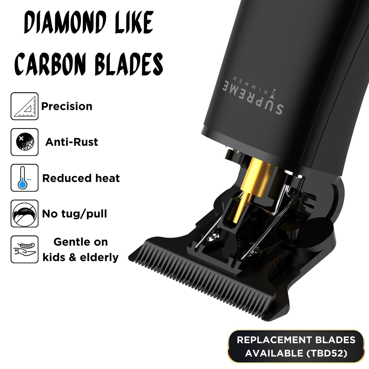 Supreme Trimmer- Recortadora T Shaper DLC para hombres (tiempo de funcionamiento de 120 minutos) Recortadora de barbero profesional de bajo ruido para personas sensibles