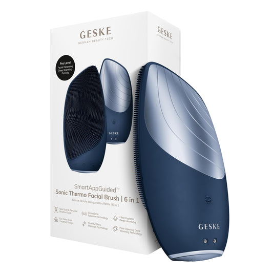 Cepillo Facial Eléctrico GESKE Térmico Sónico SmartAppGuided Limpieza y Masaje 6 en 1