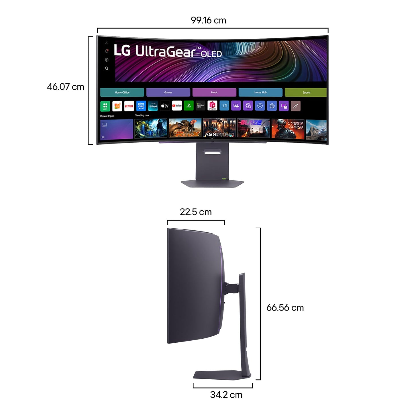 LG Monitor 45" Ultragear™ OLED WQHD 240Hz 0.03ms G-Sync Compatible 800R Curved Gaming Monitor with webOS