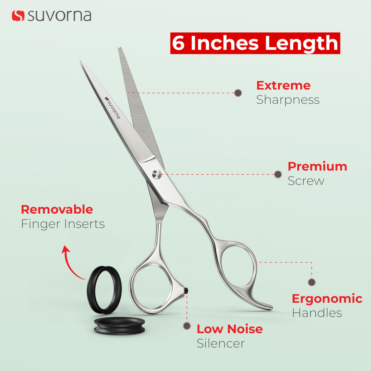 Suvorna Tijeras de pelo profesionales de 5.0 in – Tijeras de corte de pelo profesionales – Tijeras de pelo profesionales – Tijeras de corte de pelo para hombres y mujeres