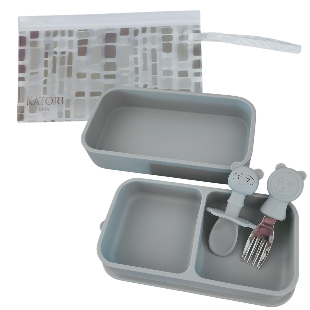 KATORI - Plato de succión infantil para bebé para ir | Juego de 5 platos de silicona de viaje con bolsa de viaje | Plato para niños pequeños | Esencial de viaje para bebés | Tazón para bebés | Platos