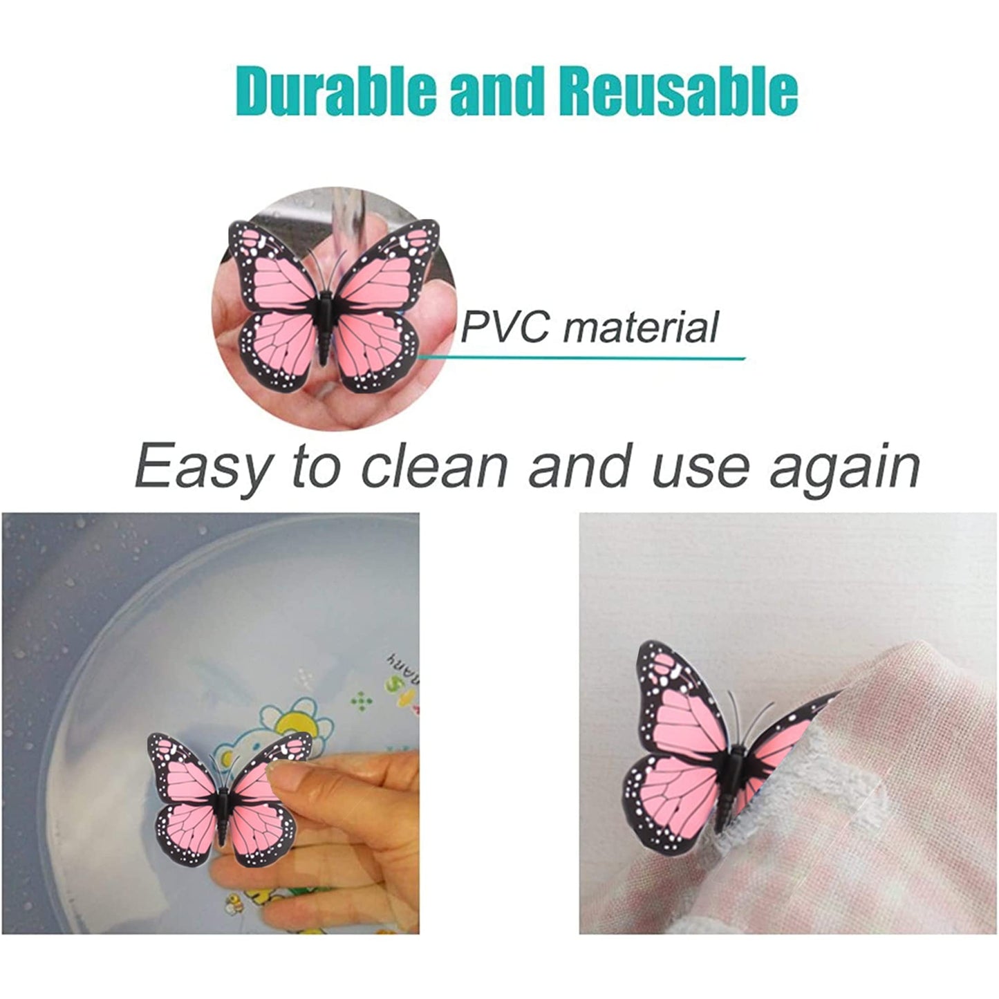 Pegatinas de pared con mariposas 3D, decoración magnética artificial, decoración de fiesta, habitación o cuarto de bebé, calcomanía de pared