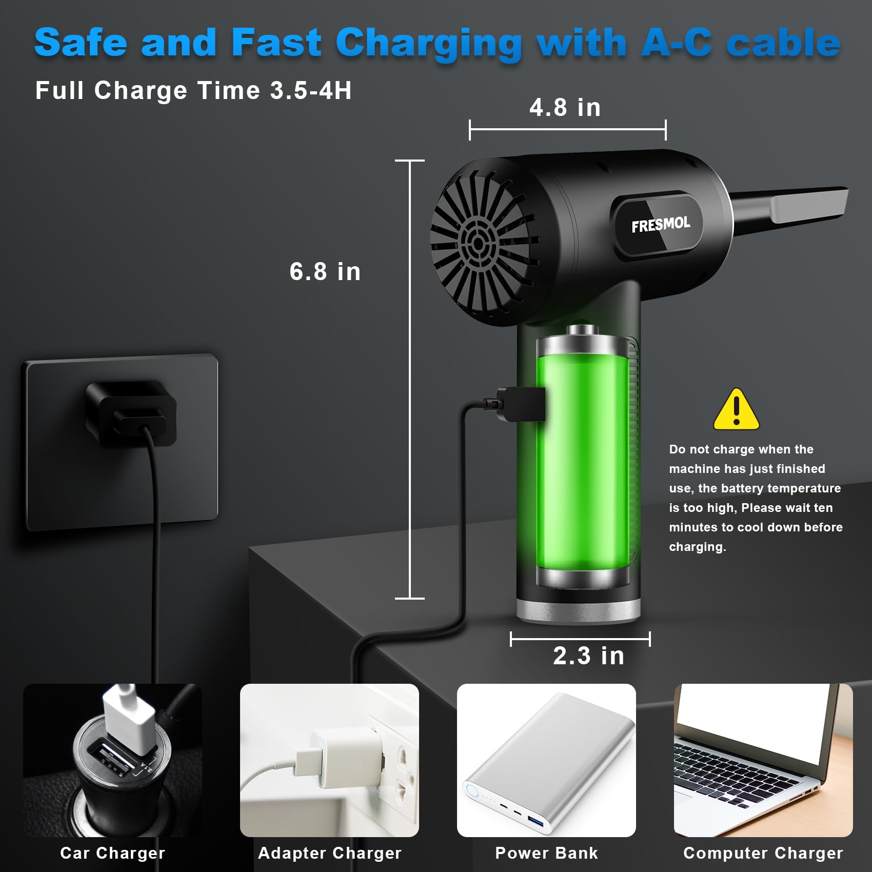 Duster-3 Gear - Plumero Eléctrico Ajustable de 100000 RPM Con Luz LED, Soplador Inalámbrico Recargable para Teclado y Dispositivos Eléctricos de Limpieza, Sustituye a Latas de Aire