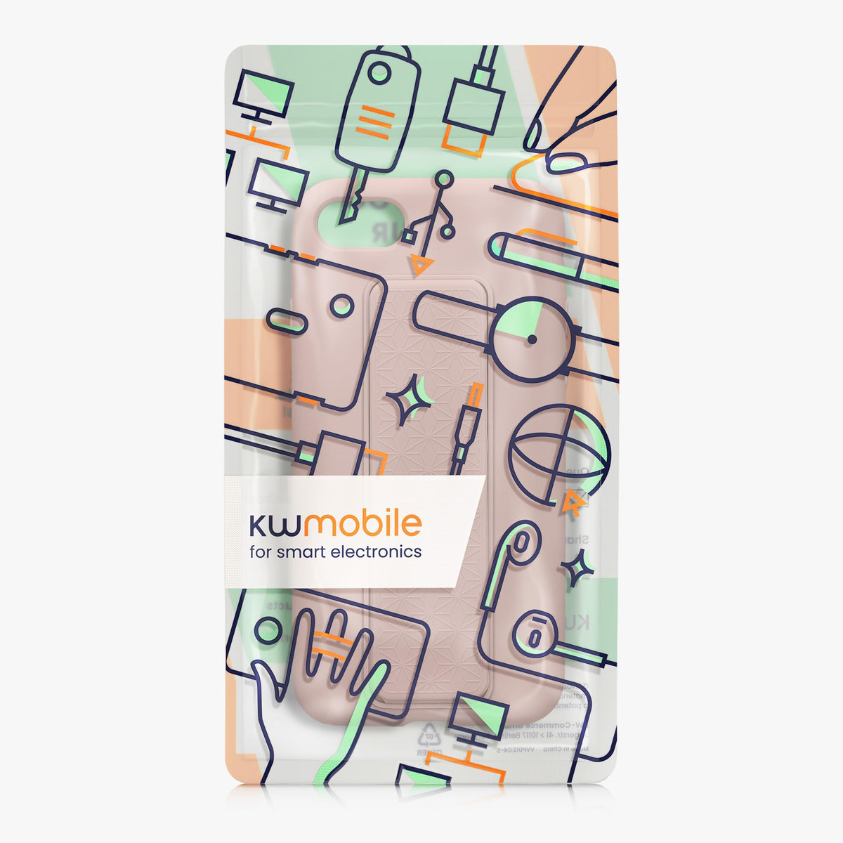 Carcasa kwmobile Rosa Palo con Soporte y Agarre para Apple iPhone SE/8/7