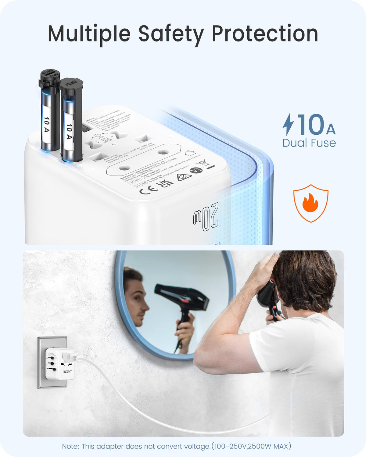Adaptador de Viaje Universal LENCENT PD20W